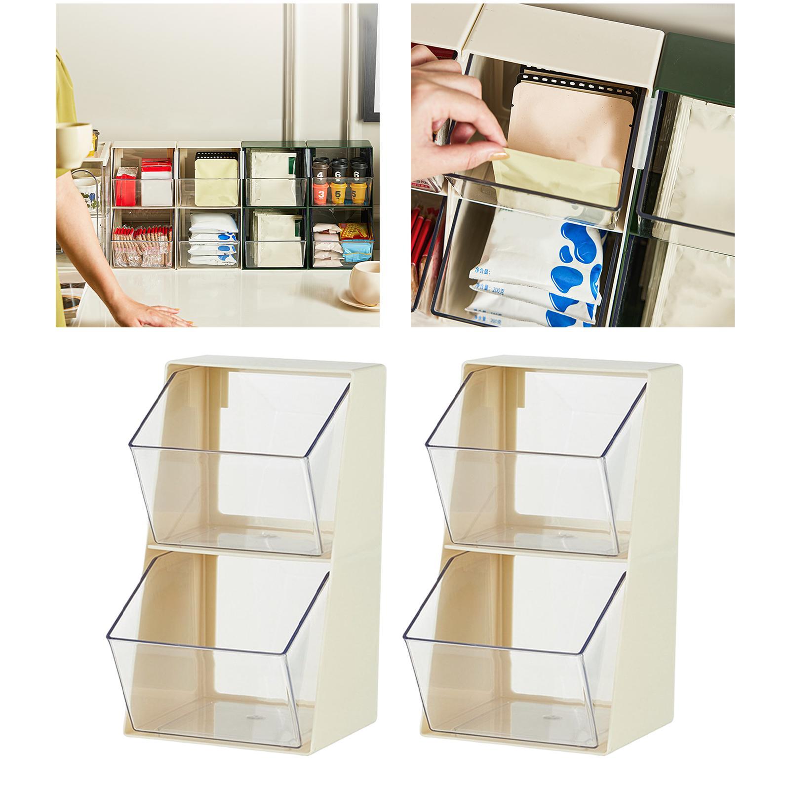 Tea Bags Organizer Divided Container Multifunctional for Kitchen Cabinets