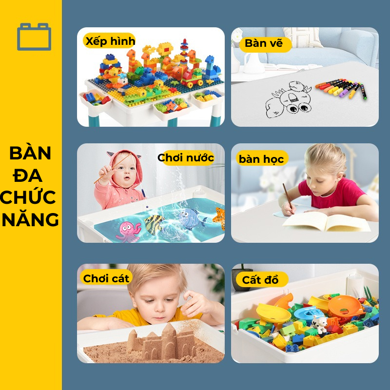 [Có sẵn] Bàn xếp hình đa chức năng trẻ em, đồ chơi trí tuệ, thông minh cho bé