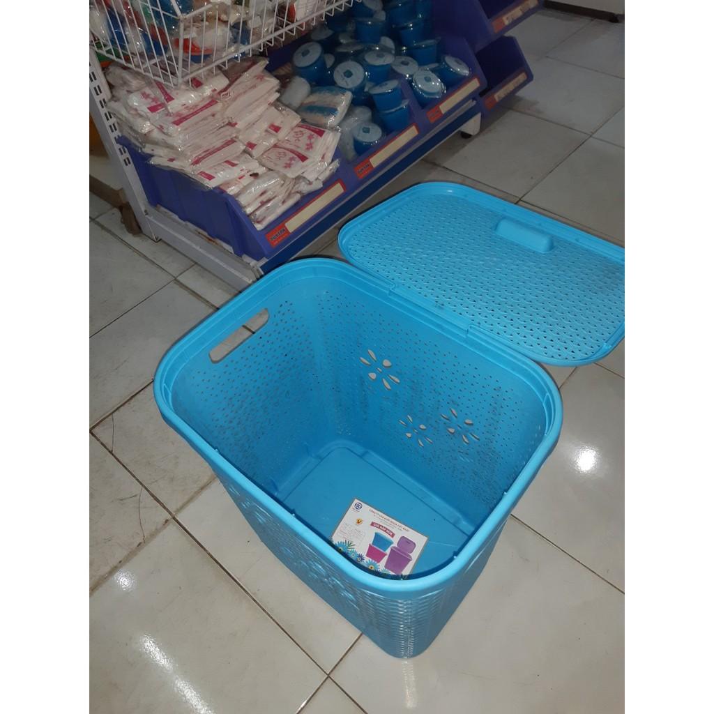 GIỎ NẮP HOA GIẢ MÂY VIỆT NHẬT