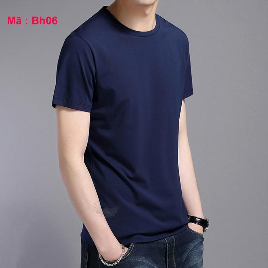 Áo thun nam cổ tròn màu xanh than