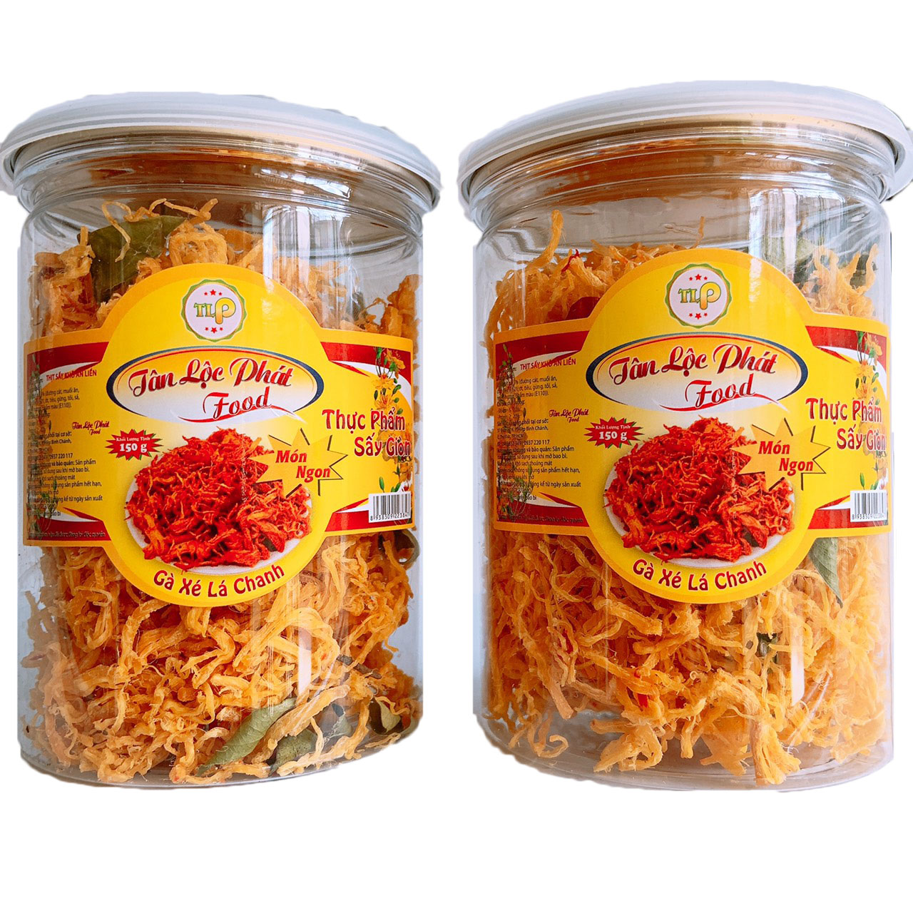 COMBO 2 HŨ KHÔ GÀ XÉ LÁ CHANH TÂN LỘC PHÁT - MỖI HŨ 150G