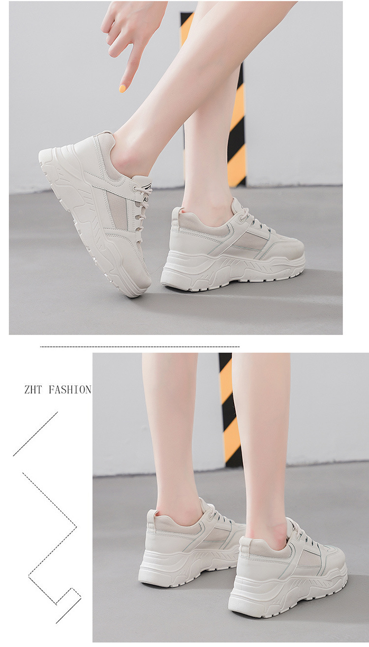 Giày thể thao sneaker nữ, tôn dáng phối lưới độn đế 3 phân