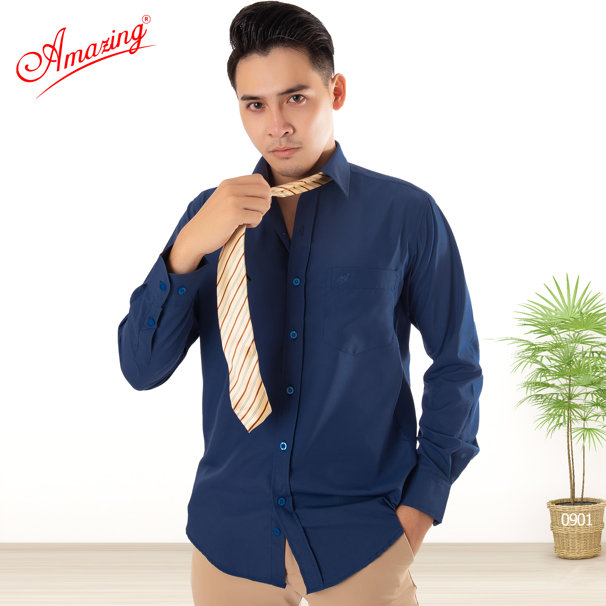 Hình ảnh Áo sơ mi nam công sở Amazing, chất liêu KT silk nhiều màu, big size, form xuông, dáng rộng, tay dài