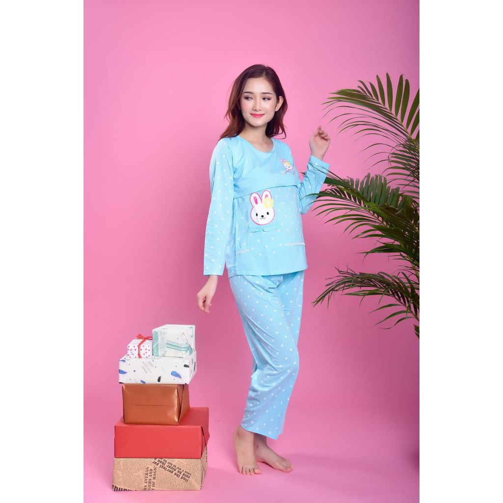 Bộ đồ sau sinh cotton freesize cho mẹ bầu và sau sinh- họa tiết giao ngẫu nhiên