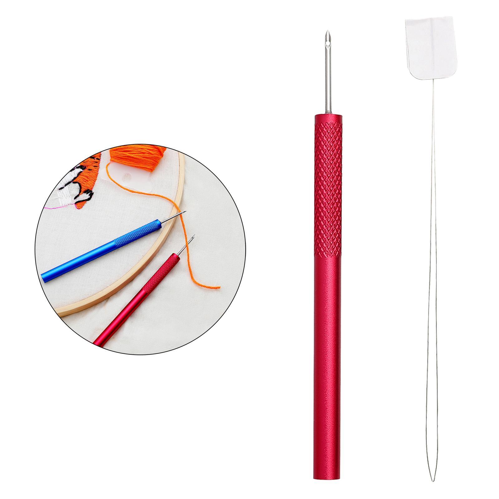 Embroidery Pen Set W/ Needle Threader Punch Needle Kits for Kids Knitting Supplies