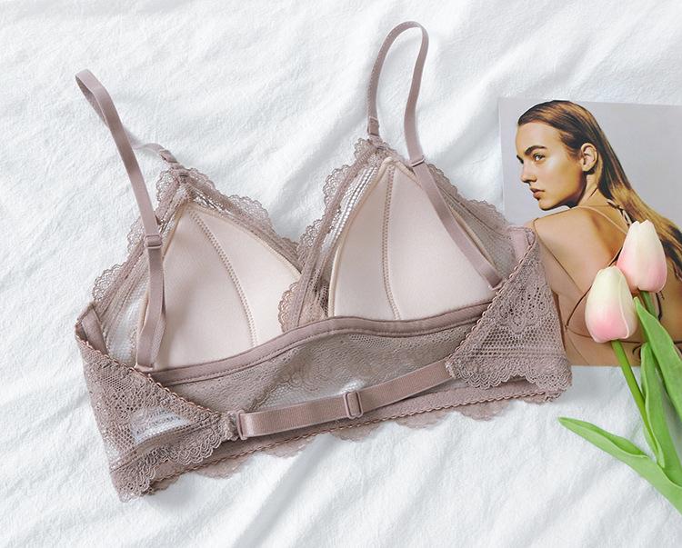 Áo Ngực Sexy Dây Đai U Hở Lưng Viền Ren Không Dây Mềm Cúp Áo Nữ Vô Hình Mỏng Cup Nữ Quần Lót