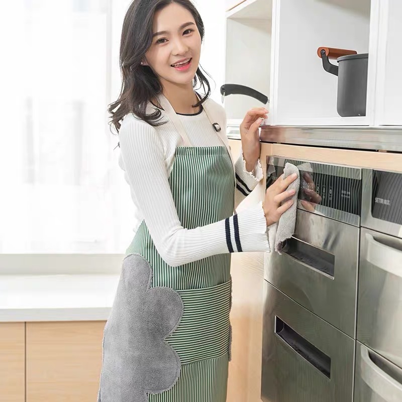 Tạp Dề Xinh Xắn Chống Thấm Nước Có Khăn Lau Bên Hông