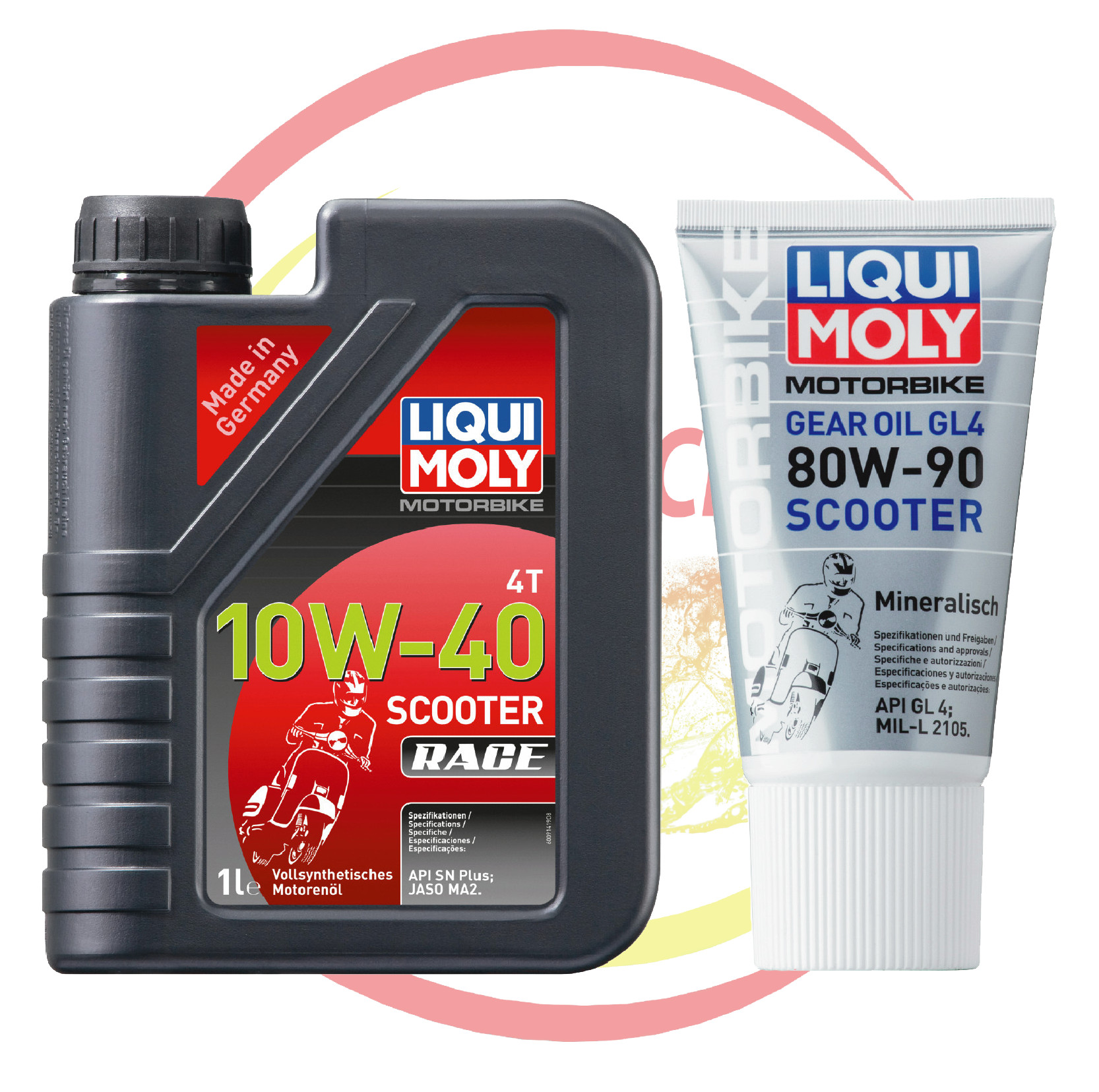 Combo nhớt Liqui Moly Scooter Race 10W40 1L +Hộp số liqui 150ML