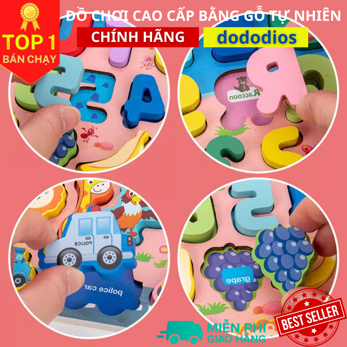 Đồ Chơi Bảng Chữ Cái Thông Minh Hãng DoDoDios – Bộ Trò Chơi Câu Cá, Ghép Số Học, Hình Ảnh
