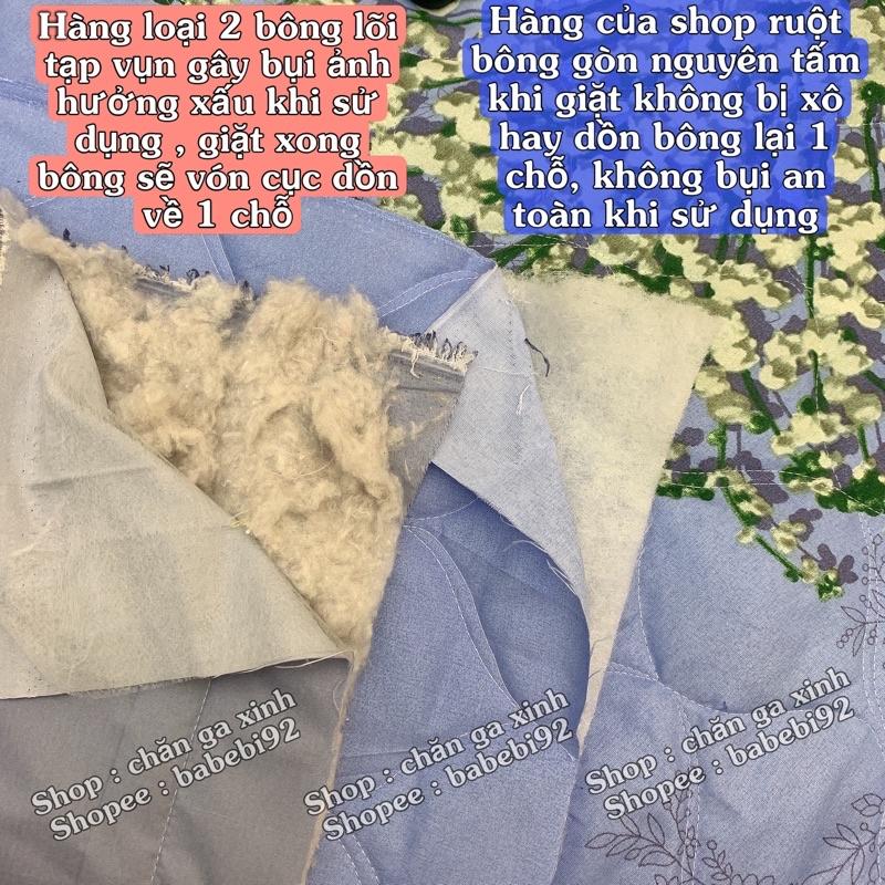 Bộ 5 món chăn ga và vỏ gối hè thu gọn nhẹ , Mền Ga Gối Poly chần bông 3 lớp được chọn mẫu