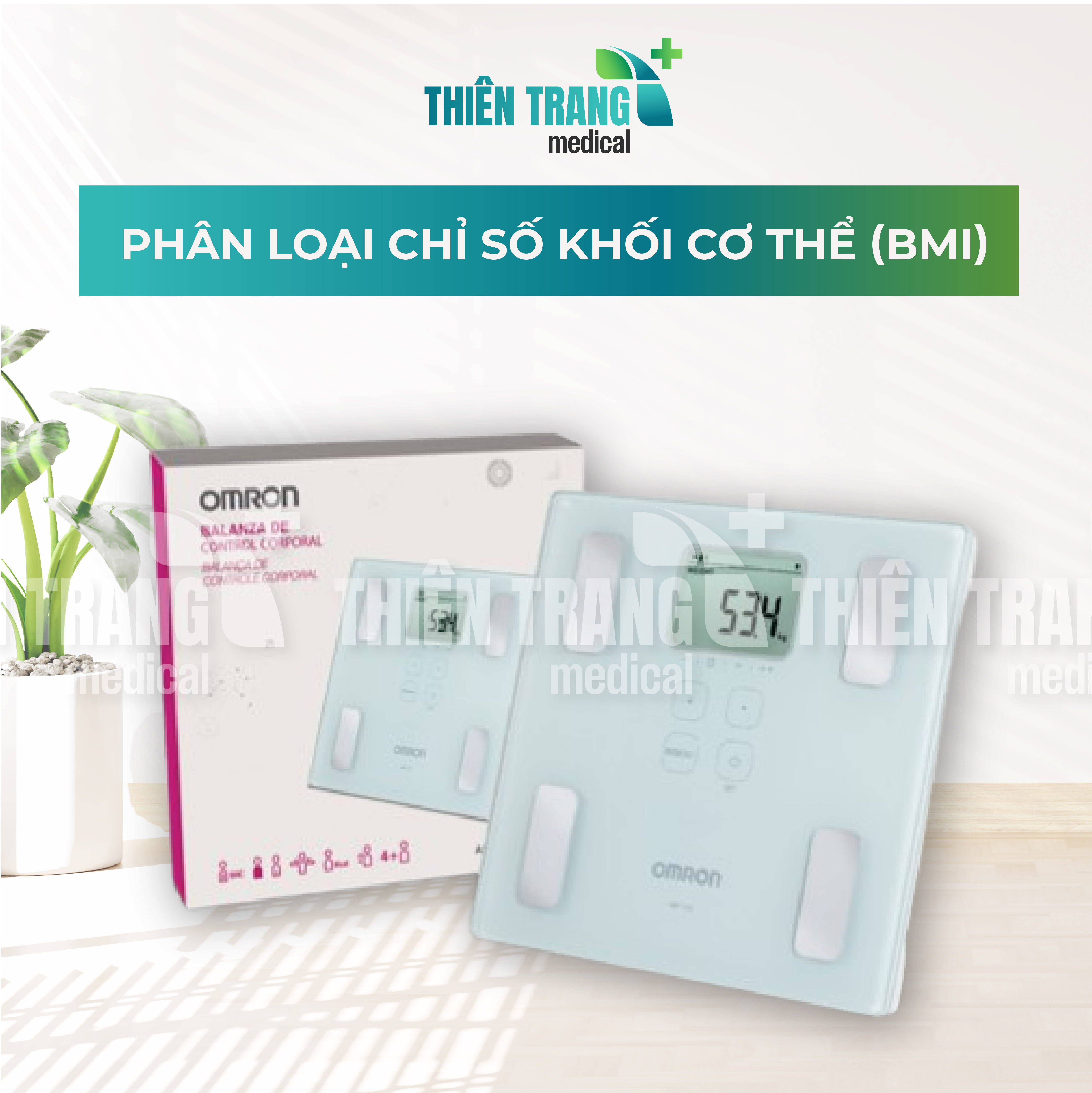 Máy đo thành phần, phân tích lượng mỡ cơ thể OMRON HBF-214 Thiên Trang Medical