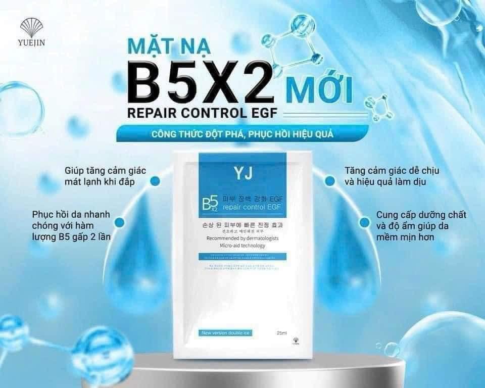Combo 10 mặt nạ Yuejin B5 Repair Control EGF hạn 2027 phiên bản mới (1 hộp 10 miếng)