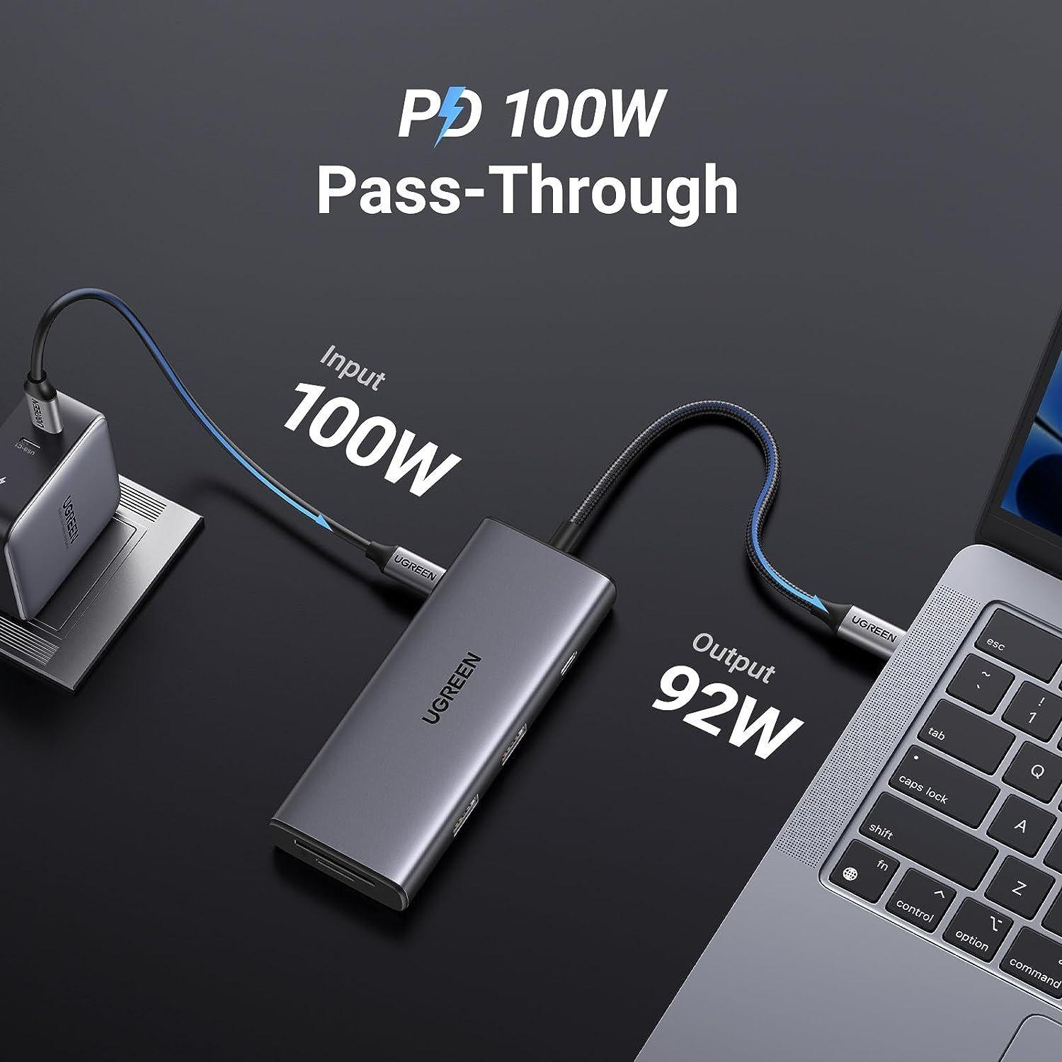 Ugreen UG15531CM498TK USB type C sang 1 x HDMI 4K30Hz + 1 x USB-C 3.2 + 1 x USB-A 3.2 10Gbps + SD + TF + USB-C PD 100W Bộ chuyển 7in1 - HÀNG CHÍNH HÃNG