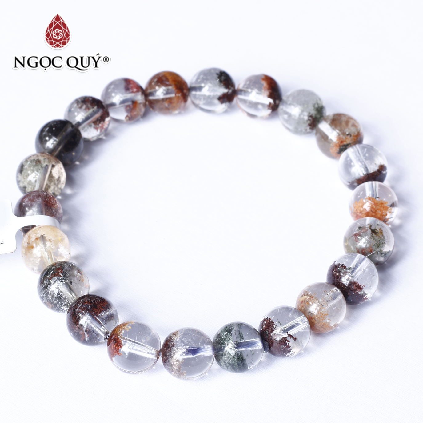 Vòng tay đá ưu linh đa sắc size hạt 9mm - Ngọc Quý Gemstones