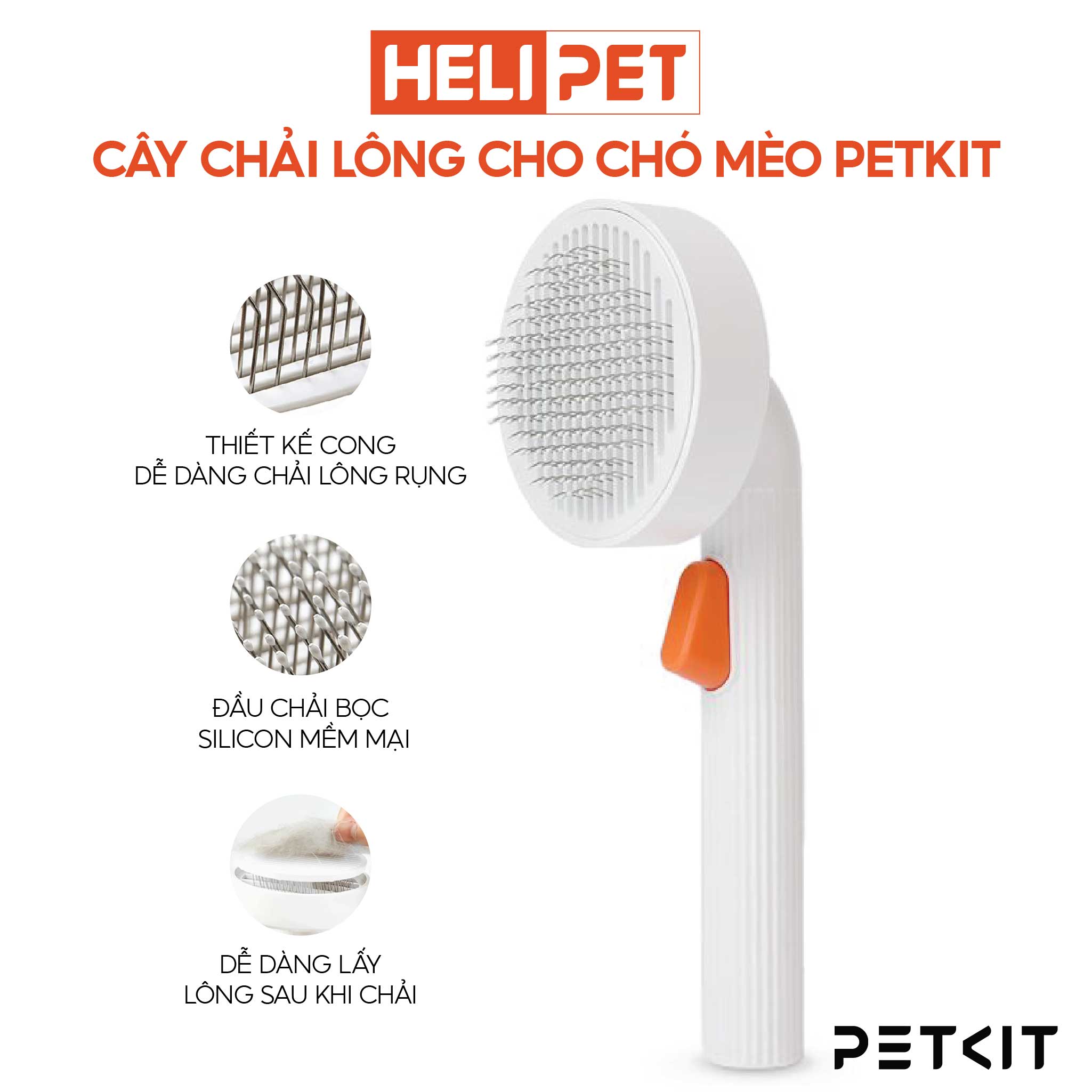 Lược chải lông cao cấp PETKIT dành cho chó mèo- HeLiPet