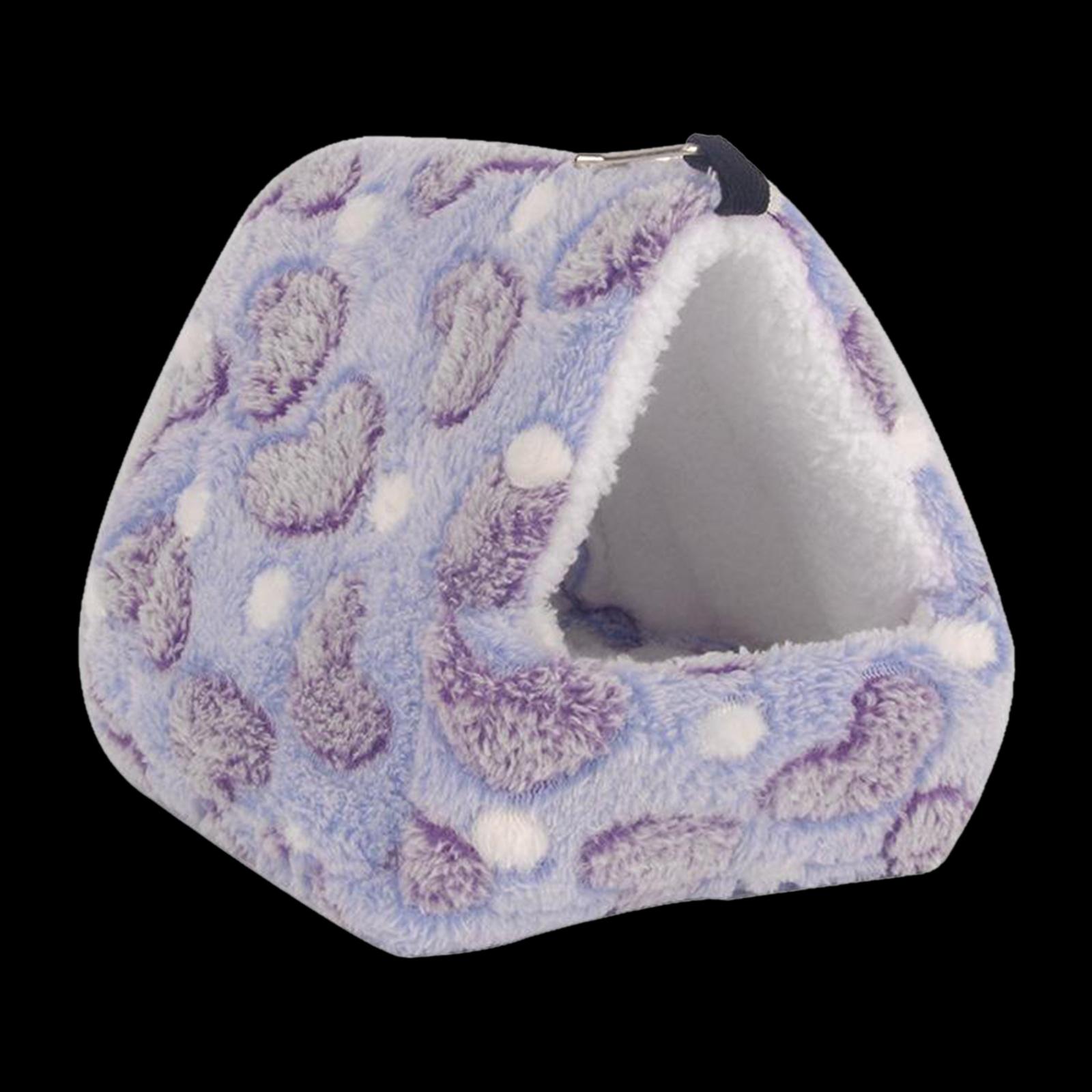 Pet Warm Guinea Pig Bed House Animals Hamster Hammock Cage Purple 14x12cm