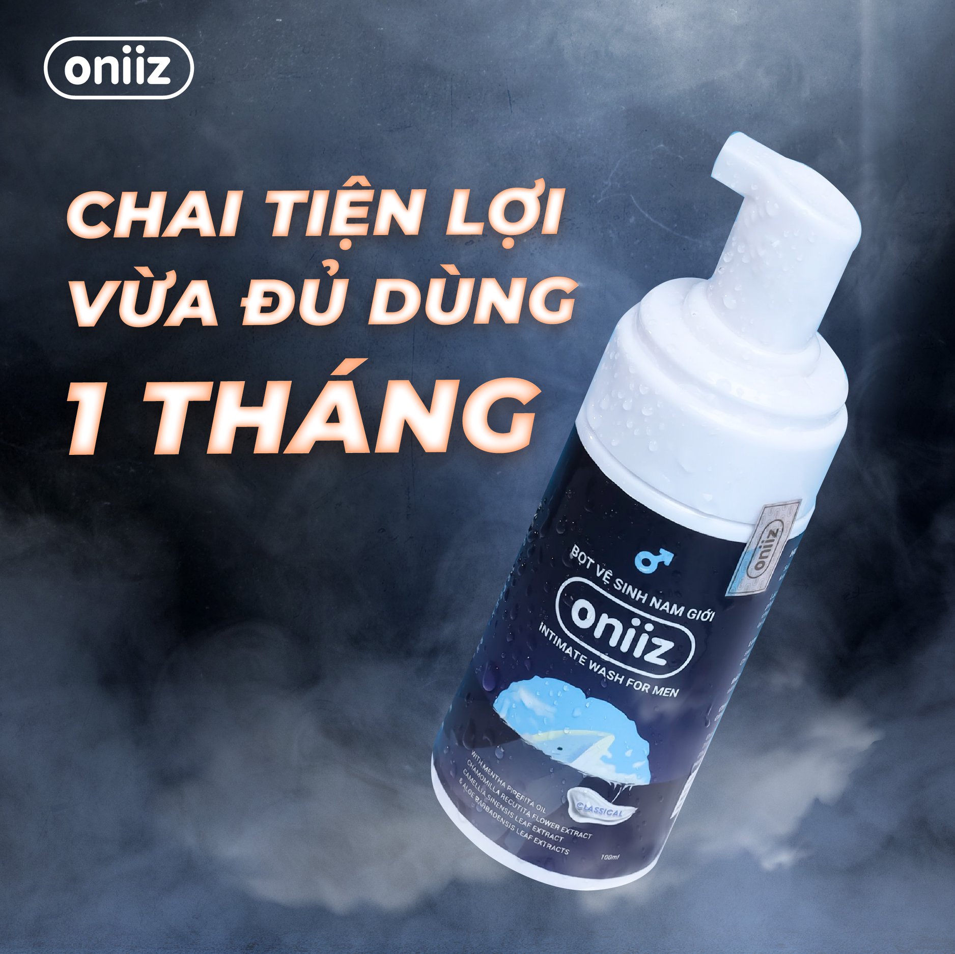 Bọt vệ sinh nam giới Oniiz - Dung dịch vệ sinh nam tạo bọt 100ml