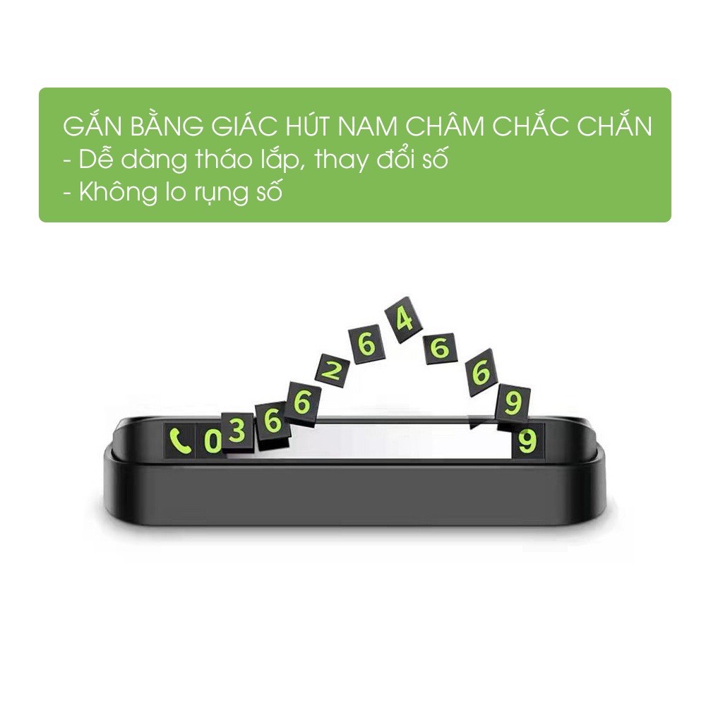 Bảng ghi số trên ô tô tự động phát sáng khi trời tối, miếng hít dính chắc chắn TÂM LUÂN Chổi lau tẩm dầu - Hàng chính hãng