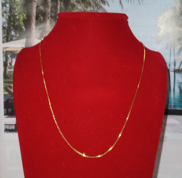 Dây chuyền nam nữ, Kiểu xương rắn, 1li, Kèm túi nhung Cung hỷ, Phù hợp nam nữ