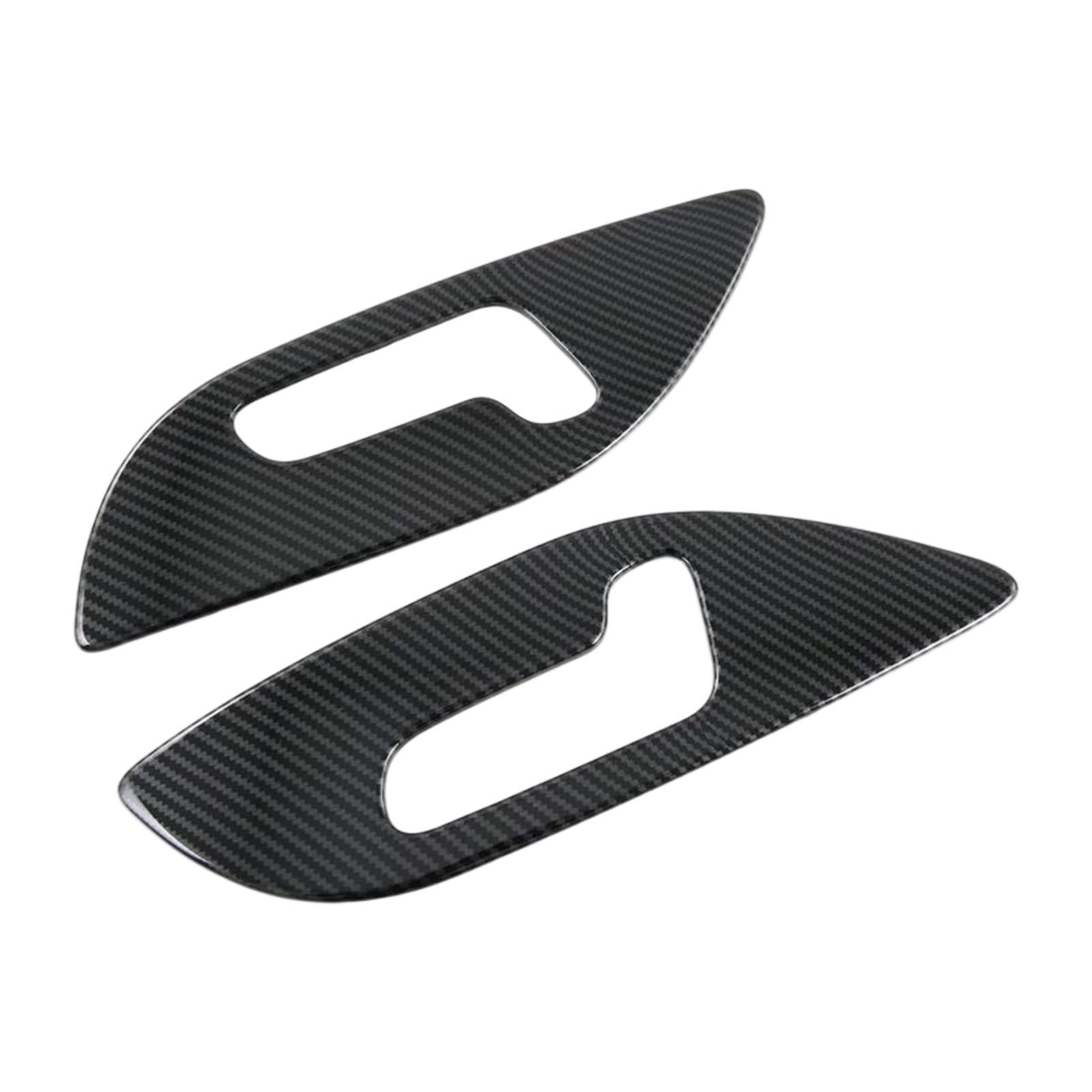 Carbon Fiber seat Adjustment Handle Button Panel Frame Stickers Decal Trims Cover for 05 Car Accessories Easy Installation
