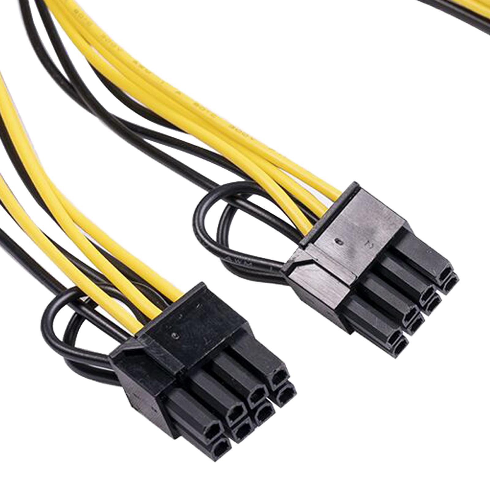 Splitter 11.8inch Extention 8-Pin to Dual 8-Pin  Power Supply Cable PCI Express