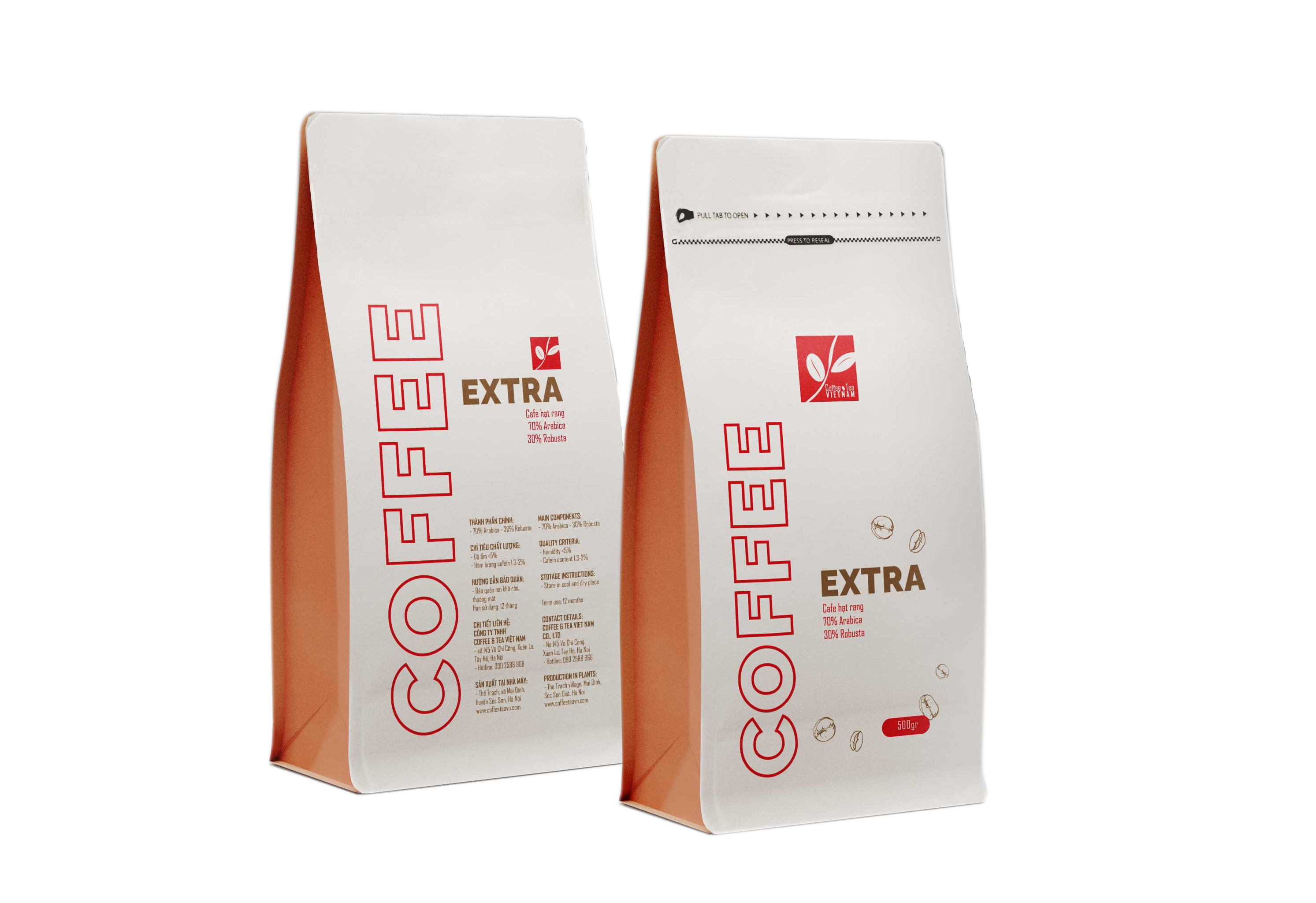 Cà phê hạt rang Extra  gói 500Gr