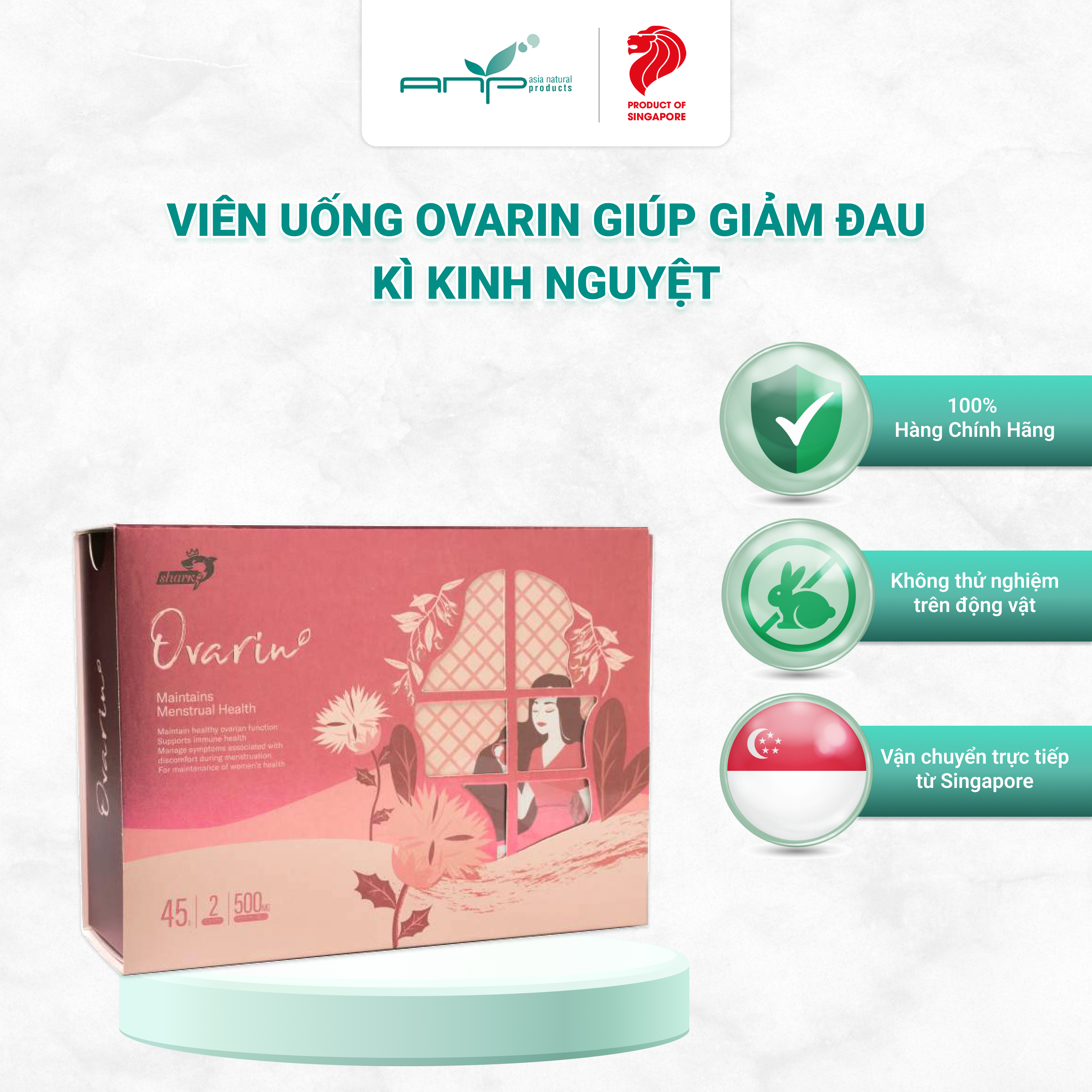 Viên Uống Hỗ Trợ Sức Khỏe Giai Đoạn Tiền Mãn Kinh Ovarin Chiết Xuất Từ Trà Xanh Giúp Giảm Đau Trong Chu Kì Kinh Nguyệt Cho Phụ Nữ