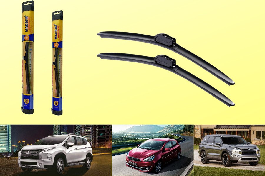 Combo gạt nước mưa ô tô Nano Silicon Macsim cho xe Mitsubishi Xpander 2020-2022