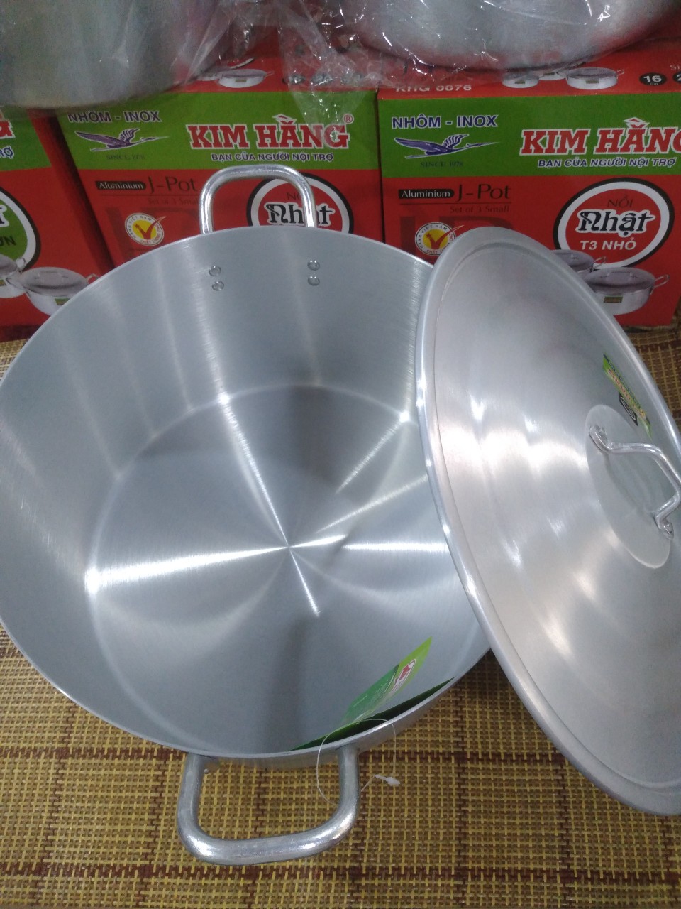 Nồi nhôm dày Kim Hằng size 16, 18, 20, 22, 24, 26, 28, 30, 32, 34, 36, 38, 40, 42, 44, 50cm