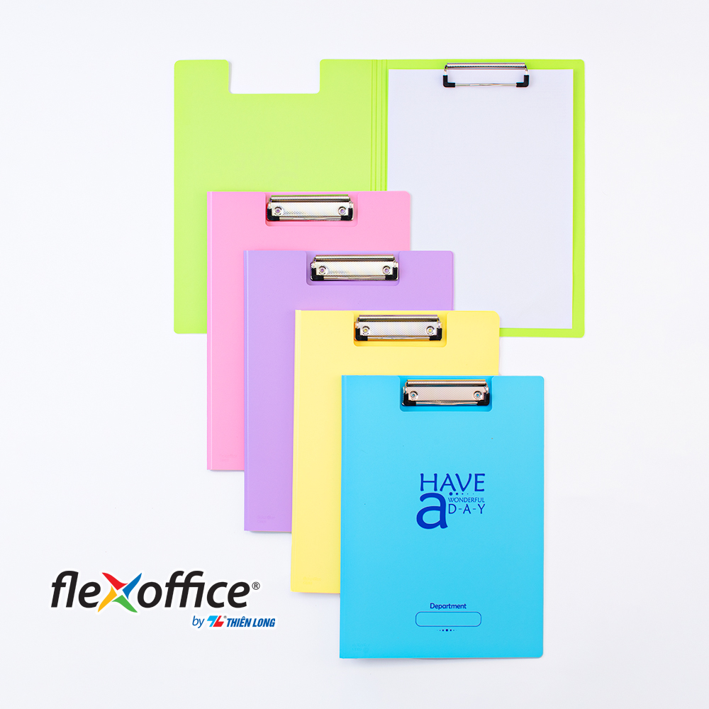 Bìa trình ký kép màu Pastel nhựa PP Thiên Long Flexoffice FO-CB03