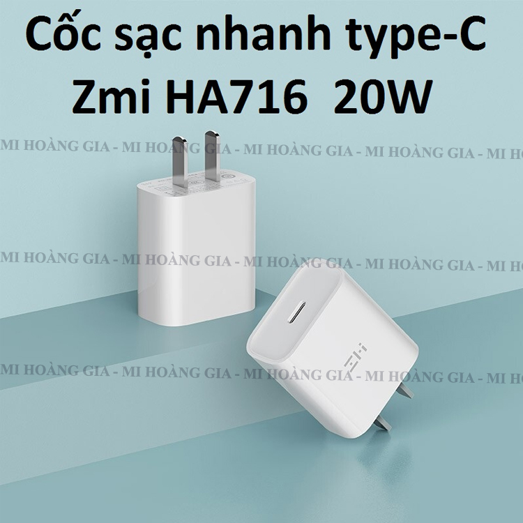 Hình ảnh Cốc sạnh nhanh 20W 1 cổng type-C Zmi HA716 - Hàng chính hãng