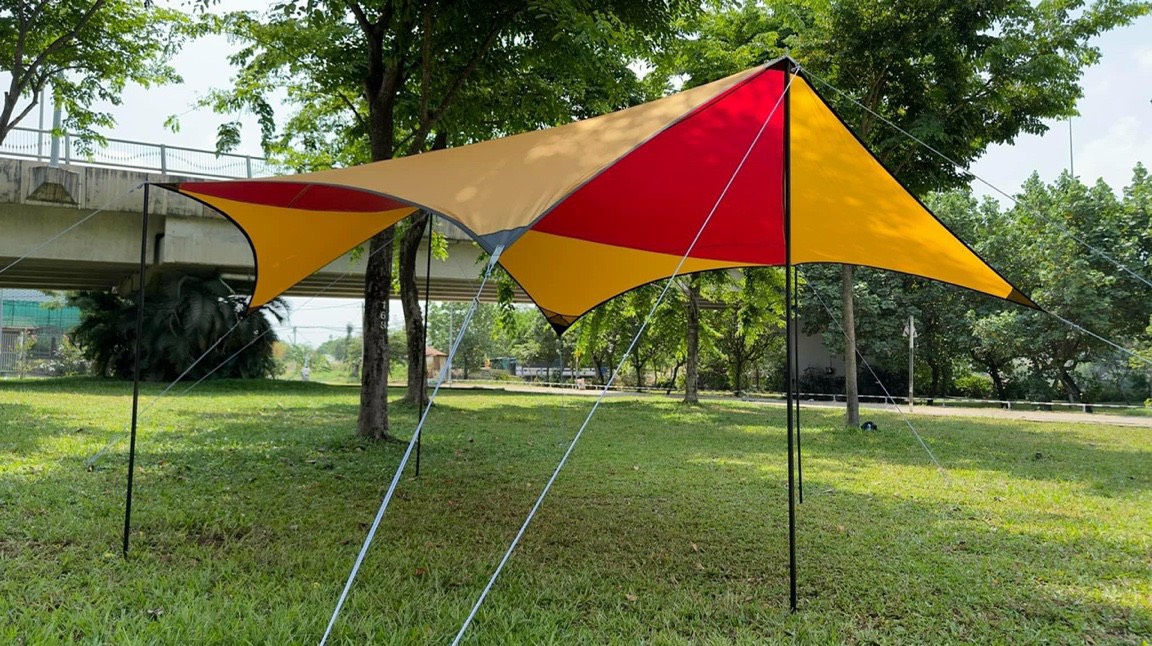 Hexa Tarp 460 × 440 × cao 230cm+ 2 bộ trụ chống