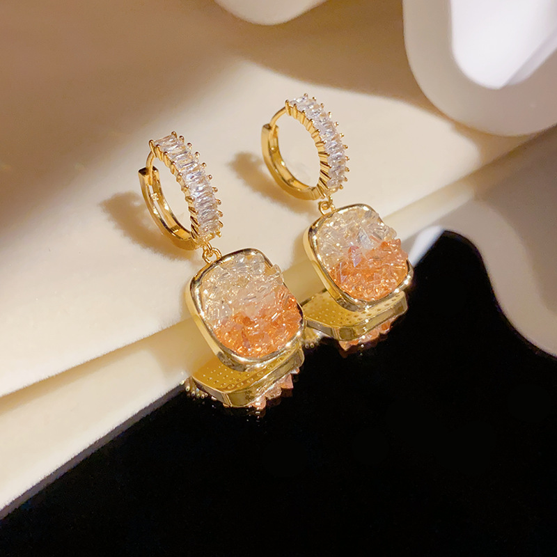 BÔNG TAI HÌNH HỌC PHA LÊ KHẢM ĐÁ ZIRCON CAO CẤP