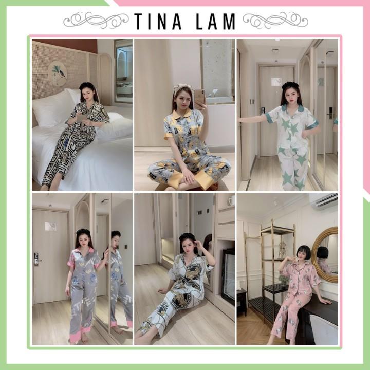 Đồ Bộ Pijama Nữ  Đồ Bộ Mặc Nhà Nữ Tay Ngắn, Quần Dài Chất Cao Cấp, Không Nhăn Form60kg Vừa DBTNQDMN