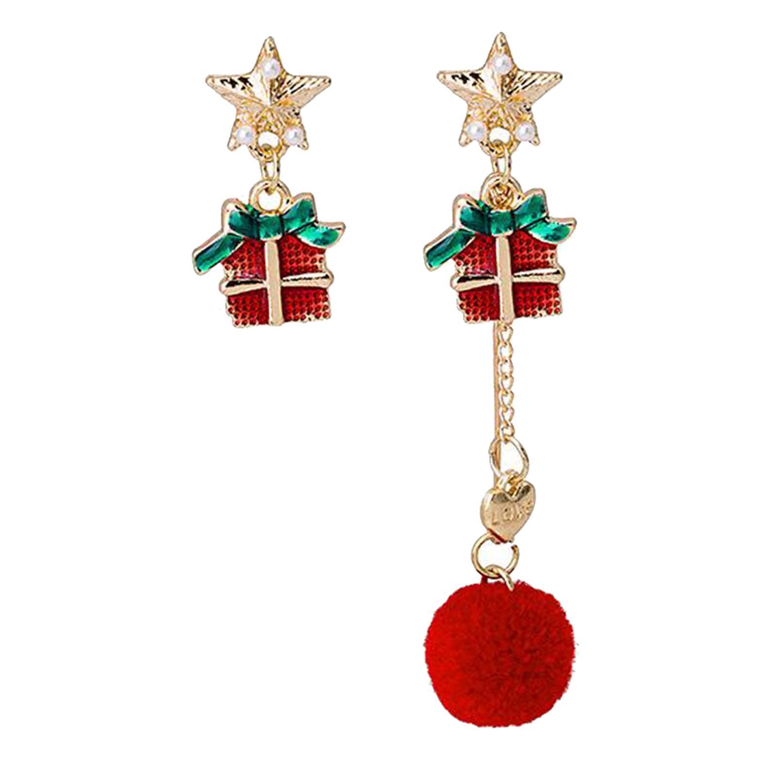 Footful Asymmetrical Christmas Stud Earrings Jewellery Dangle Stud for Girls