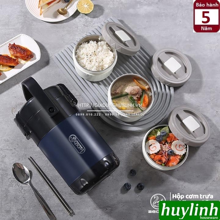 Hộp cơm giữ nhiệt 3 ngăn 2Good HC02 - 2 lít - Tặng túi xách - Kèm Đũa - Thìa - Bảo hành 5 năm - Hàng chính hãng