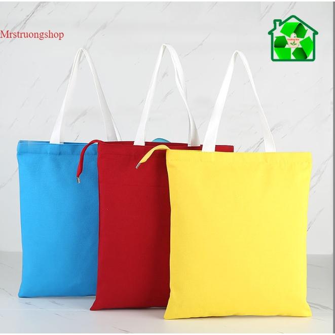 Túi Vải Trơn Tote Canvas dầy dặn nhiều màu sắc kích thước 34x42cm- Hàng việt nam xuất khẩu