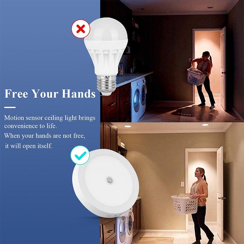 Đèn trần Led hiện đại Cảm biến chuyển động PIR Đèn trần 110V 220V 15W 20W 30W 40W Hành lang nhà bếp Đồ đạc trang trí nội thất Hành lang