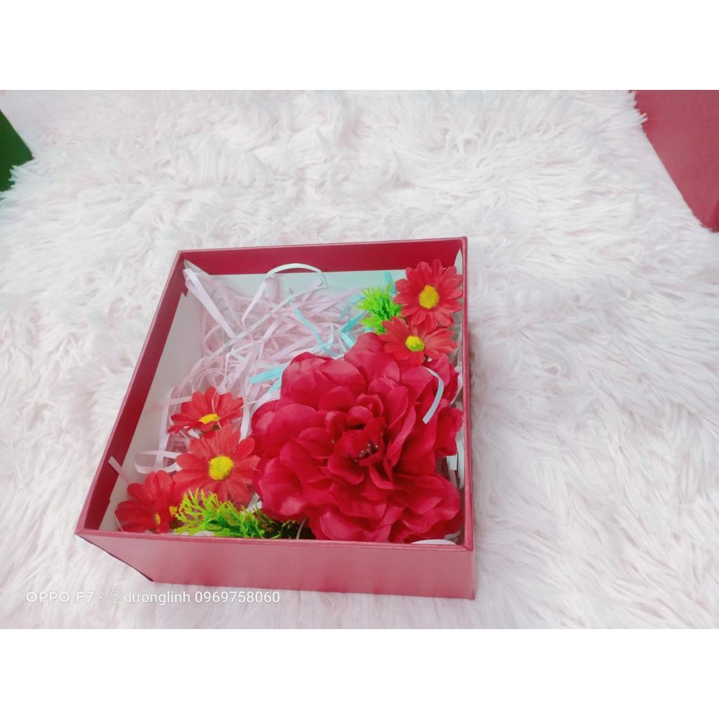 Hộp quà trang trí giá rẻ, vuông 14 cao 7cm