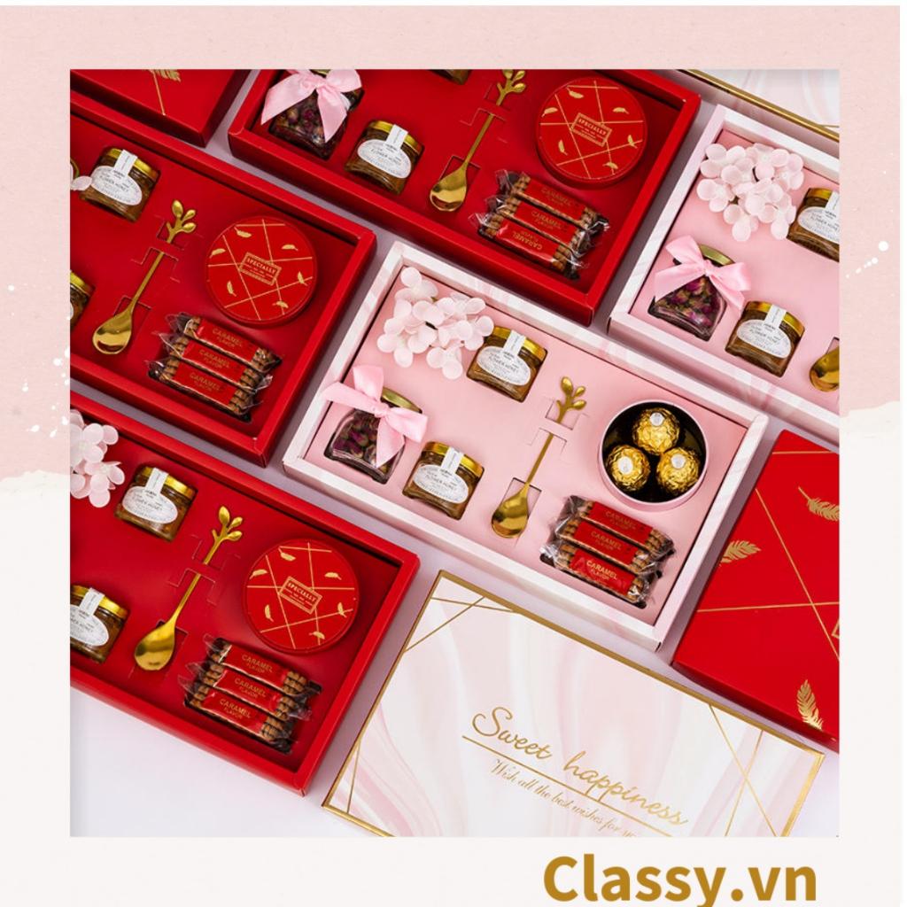 XÉ LẺ Bộ túi giấy Classy hoặc Hộp quà 26 * 16 * 5,5cm đựng quà In chữ Sweet Gift phong cách châu Âu Q320