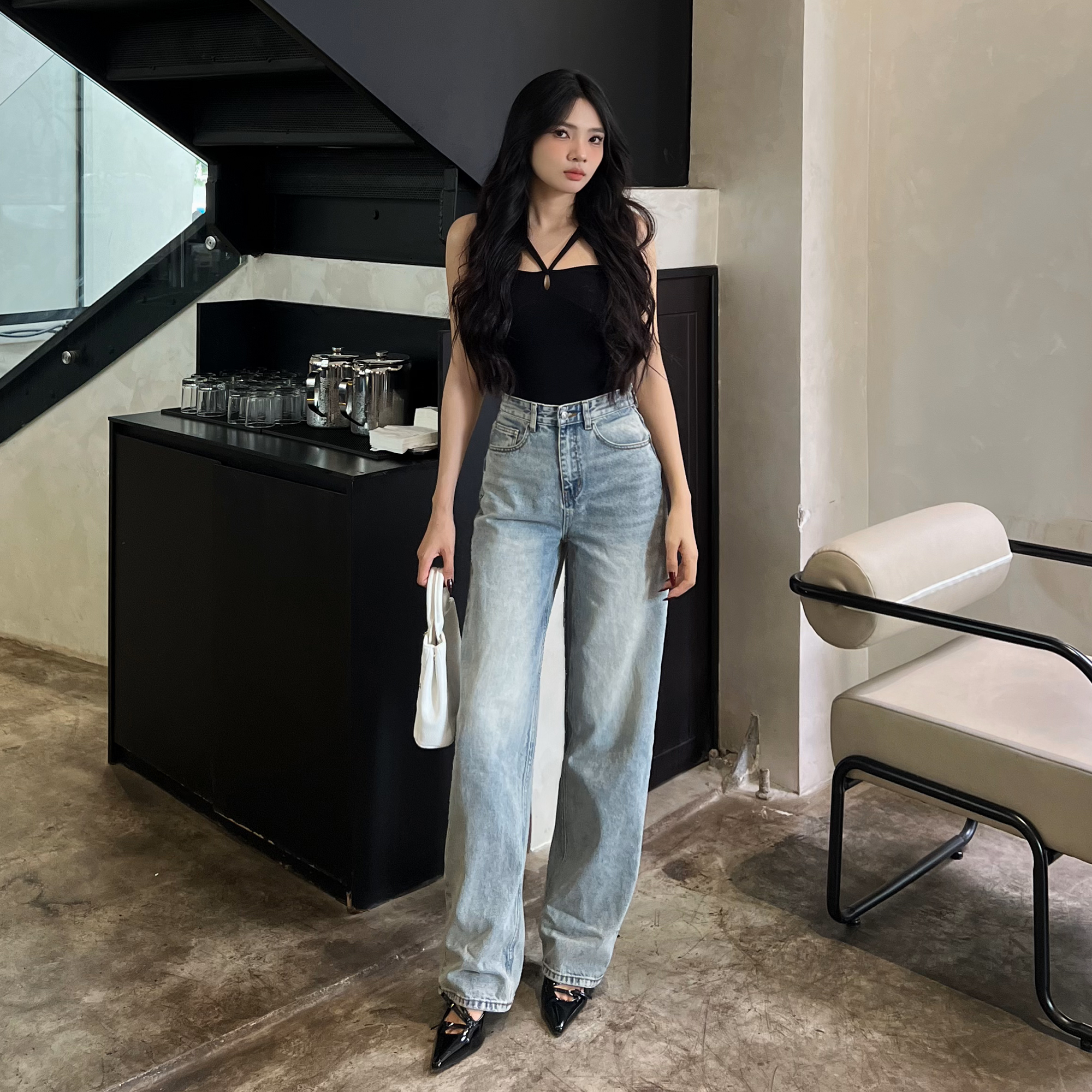 Quần Jean Ống Rộng Classic Air Blue Aaa Jeans