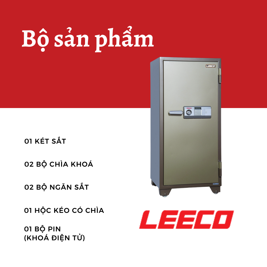 Két Sắt LEECO 702 Nhập Khẩu Thái Lan Chống Cháy Chuẩn JIS 120 Phút Khoá Bảo Mật Cao Cấp Cho Gia Đình Và Văn Phòng - Hàng Chính Hãng