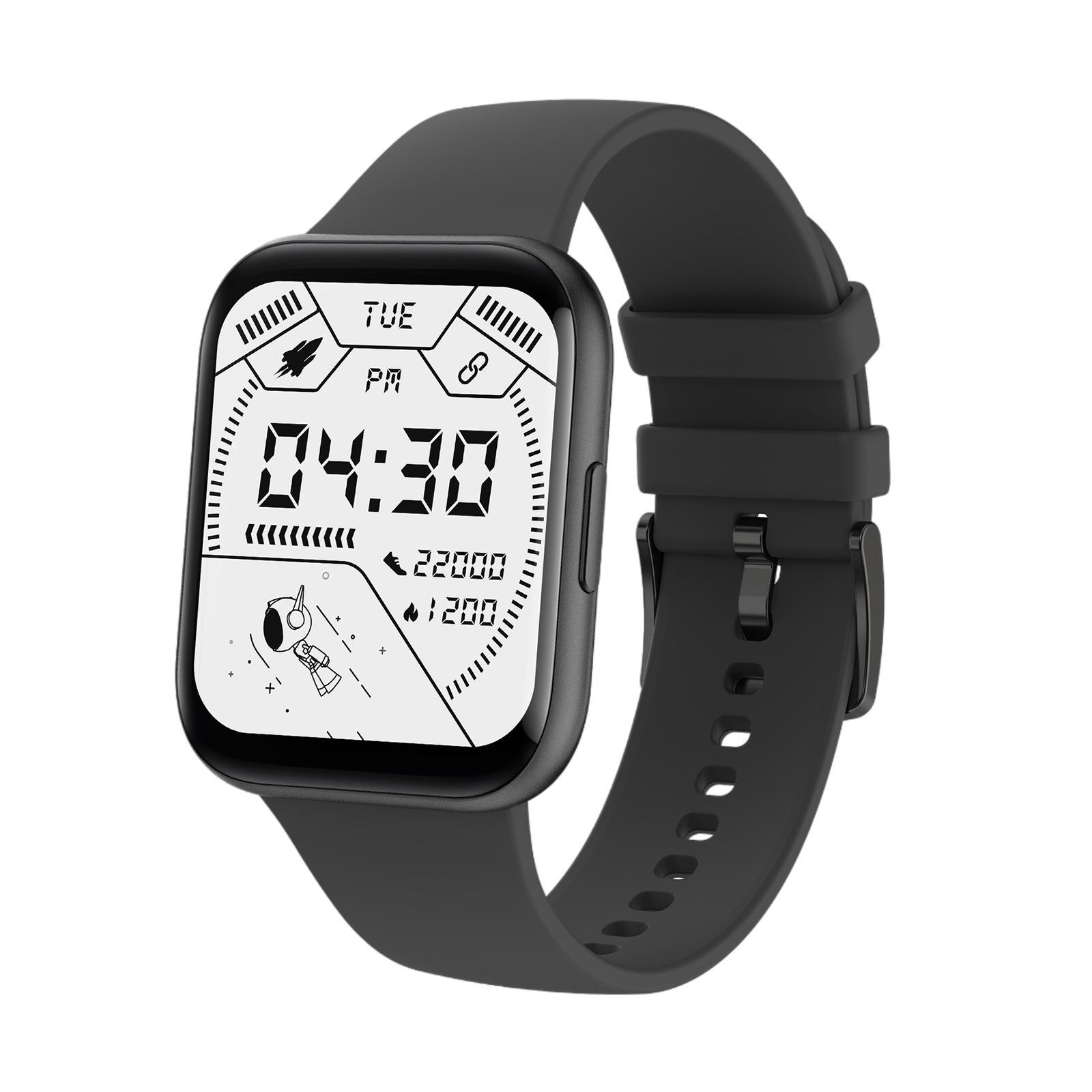 IP68 Waterproof Smartwatch Unisex Sport Watch   Monitor Black