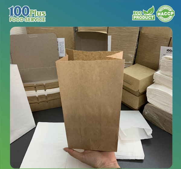 100 Túi giấy trắng đựng bánh mì SOS