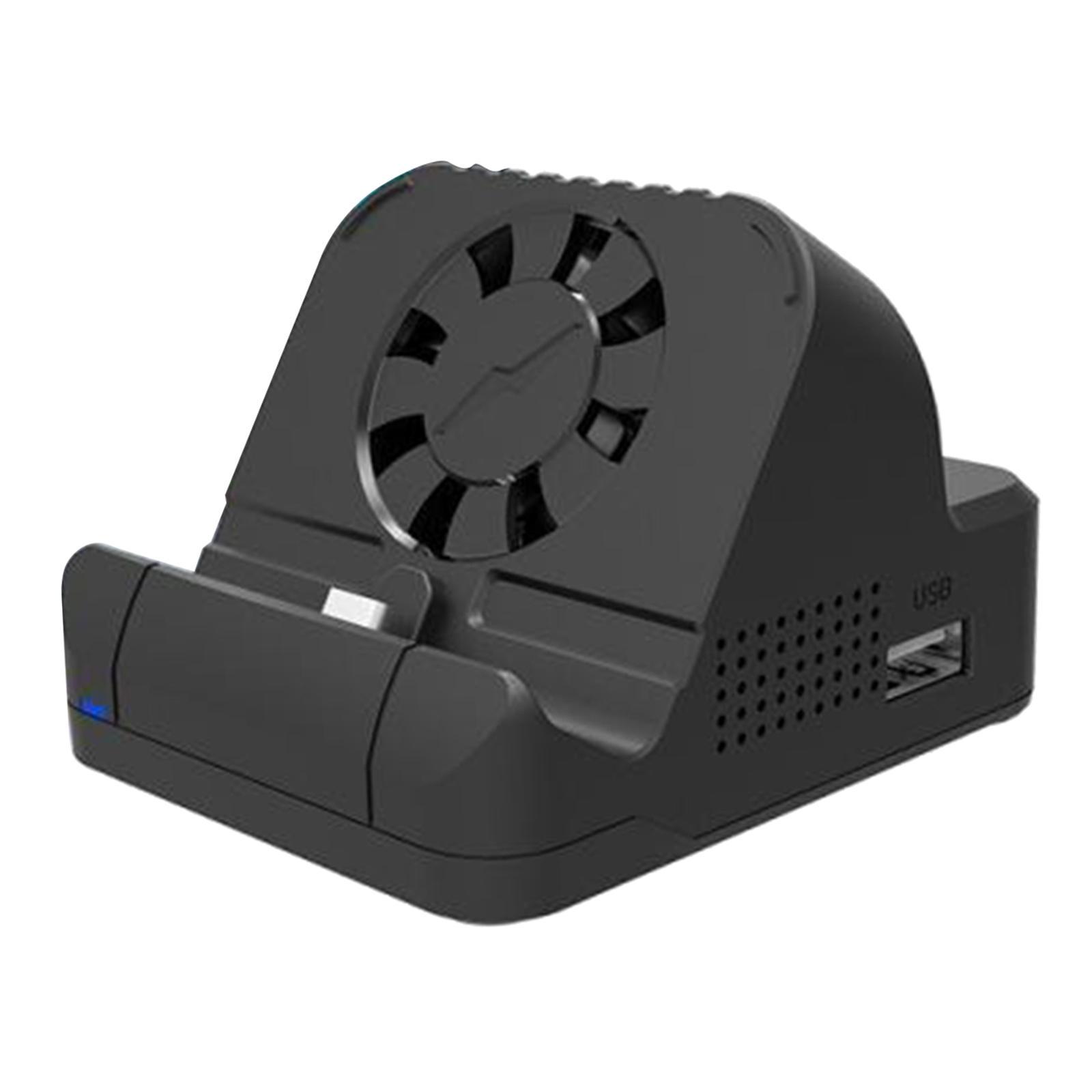 Portable TV HDMI Converter Adapter Charging Dock Charger & Cooling Fan Black