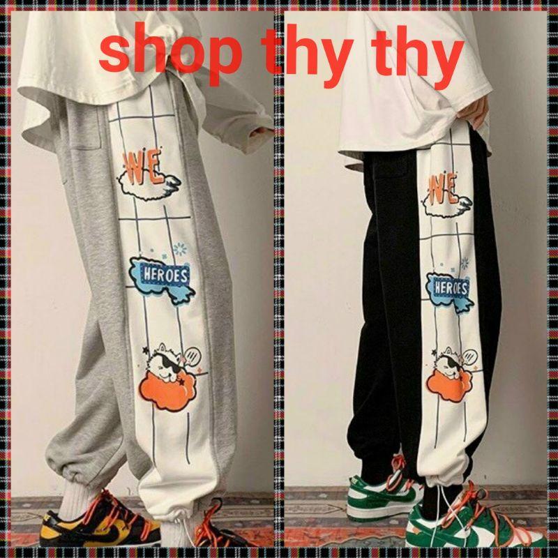 Quần jogger nỉ cao cấp dày mịn unisex nam nữ kiểu dáng thể thao có dây rút phong cách hàn kèm video