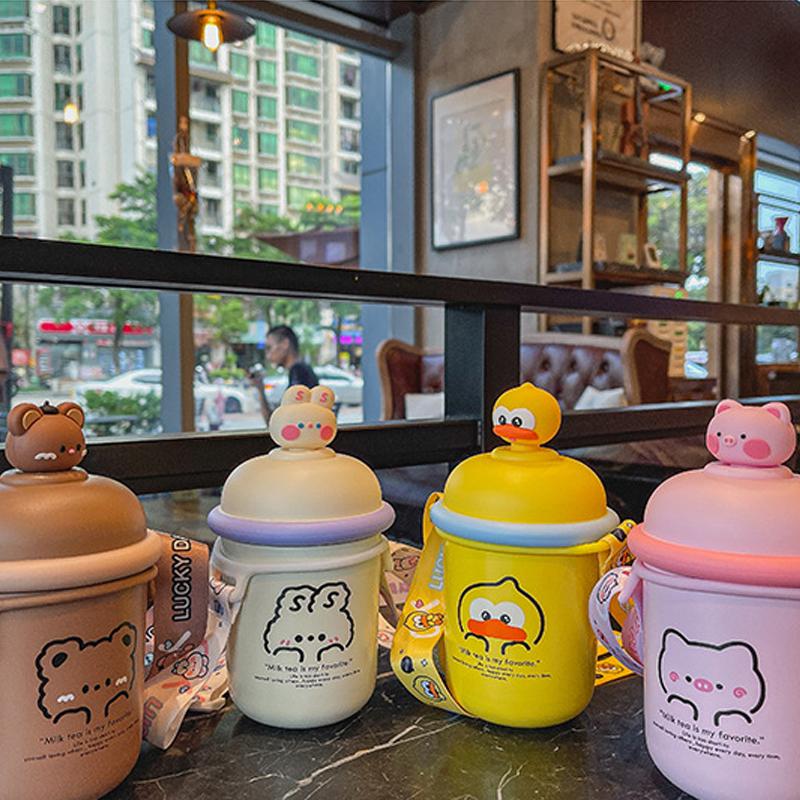 Cốc Trẻ Em Sáng Tạo Dễ Thương Bình Bình Nước Giữ Nhiệt Chất Lỏng Cúp Điện Chống Thấm Nước Cho Bé Bú Bình Giữ Nhiệt Màu Trẻ Em Nước
