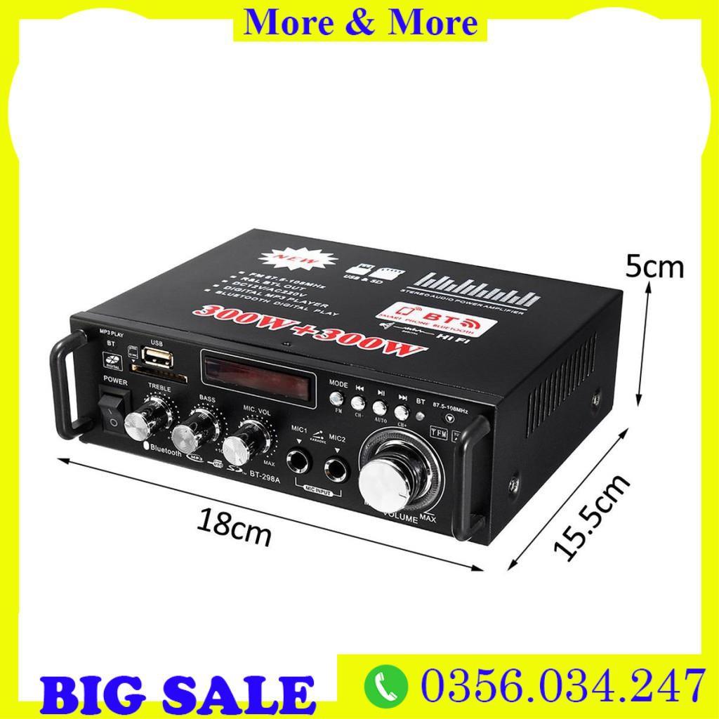 Amplifier Bluetooth FM Radio Car Home 600W   Ampli Mini Loa Amly Bluetooth BT309A 800W Âm thanh Cao Cấp  Freeship b