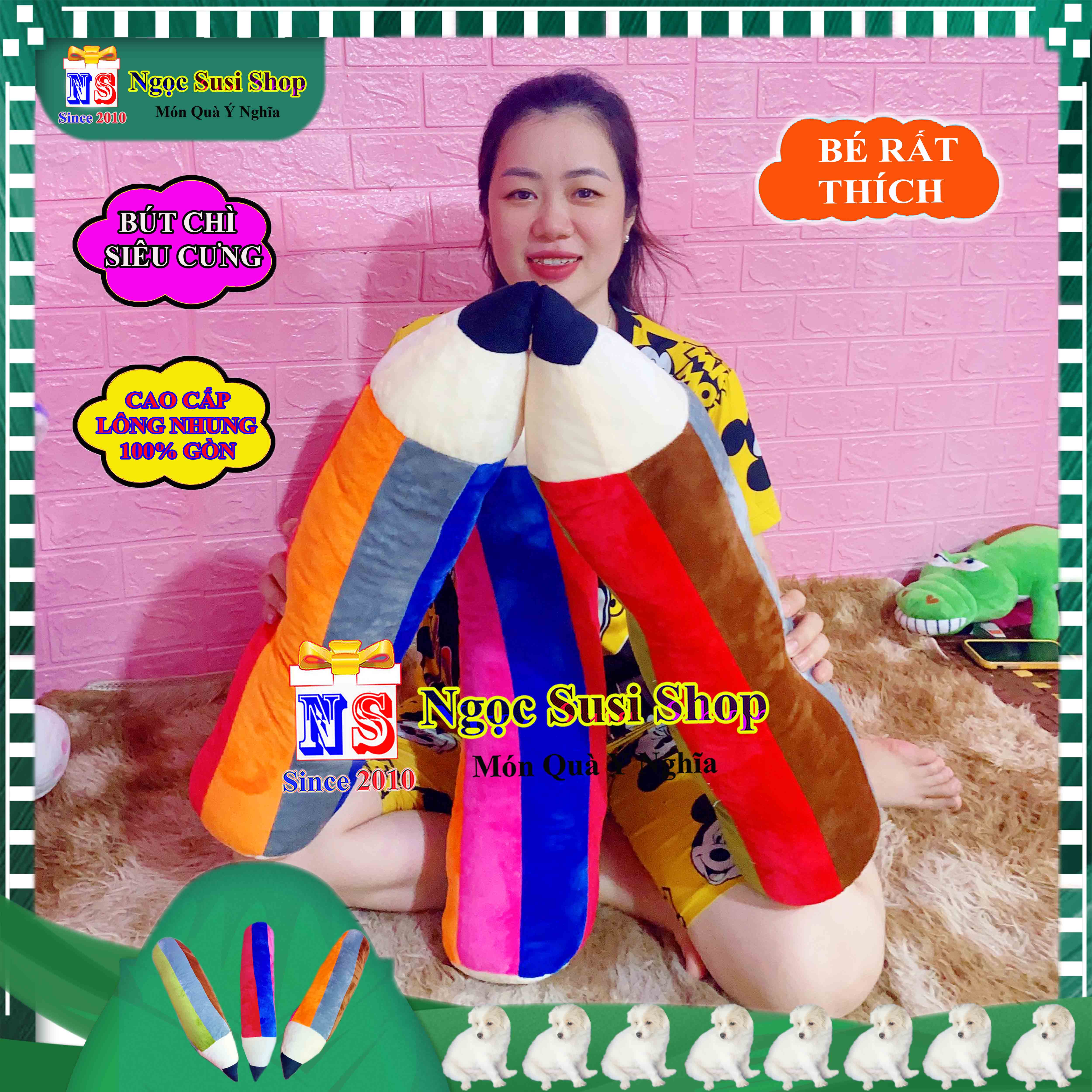 GỐI ÔM CÂY BÚT CHÌ NHỒI BÔNG NHIỀU MÀU RẤT MỀM MỊN ĐẸP NHƯ ẢNH- GẤU BÔNG HÌNH CÂY BÚT CHÌ HÀNG ĐỘC DÀNH CHO BÉ