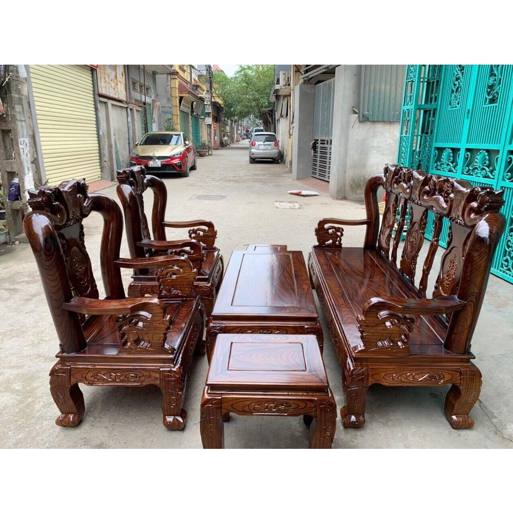 Bộ bàn ghế phòng khách gỗ tràm cột 10